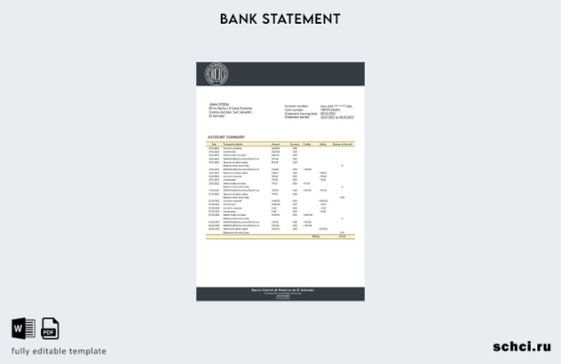 скачать цифровую версию Salvador Banco Central de Reserva of El Salvador, шаблон